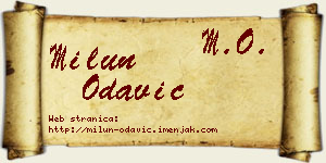 Milun Odavić vizit kartica
